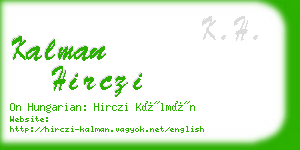 kalman hirczi business card